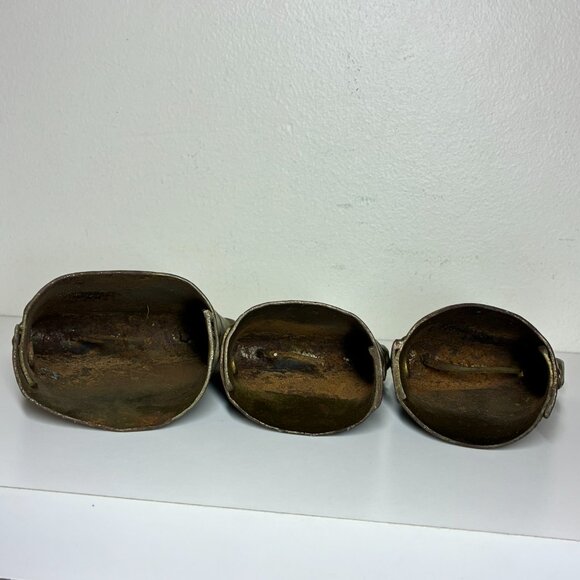 Antique Primitive Vintage Cow Bells Lot Of 3 - Picture 6 of 6